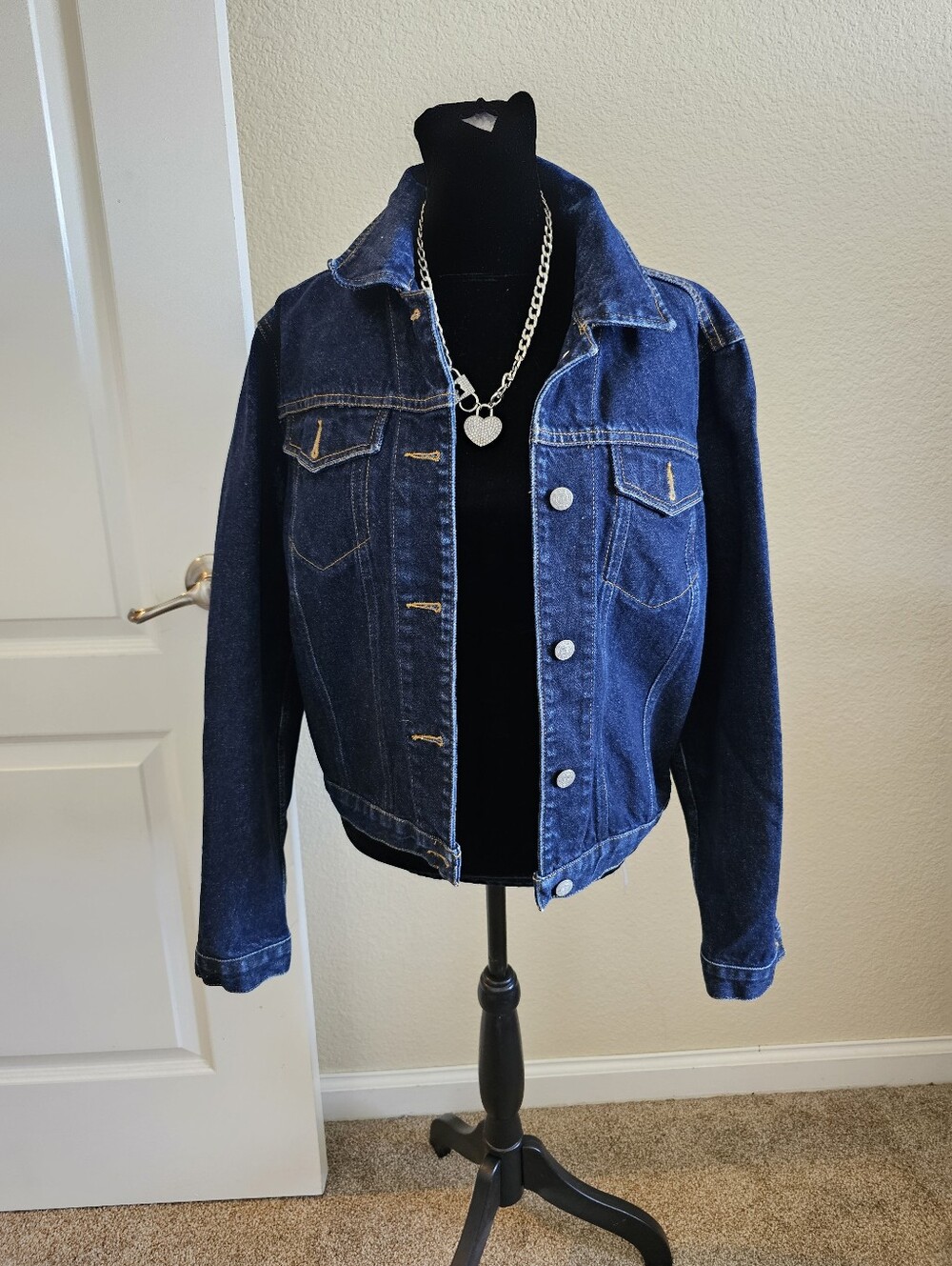 Evan Picone Dark Blue Denim Jacket - Women's Jean Jacket